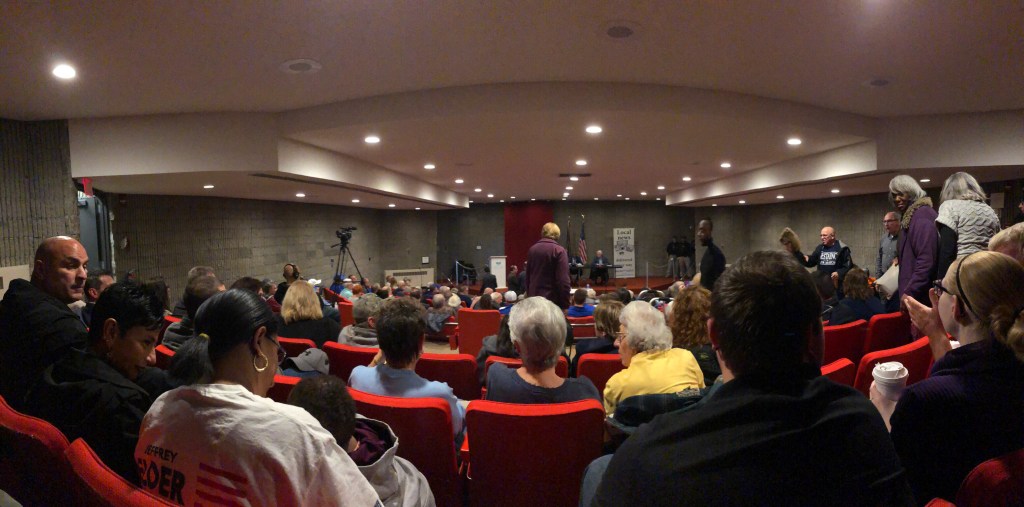 Niagara Falls 2019 Mayoral Debate crowd at Niagara Falls Public Library. October 22, 2019