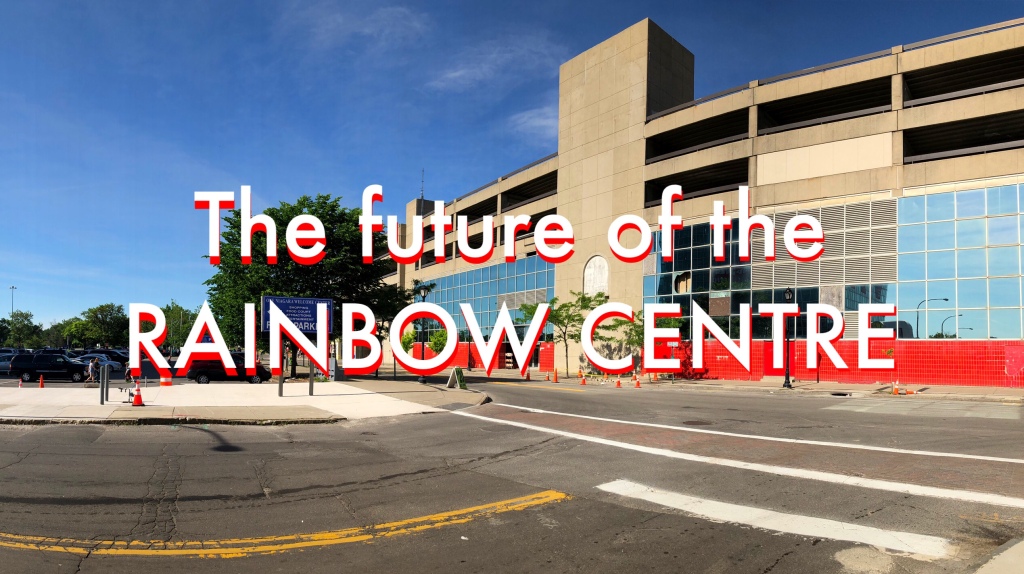 Vacant Rainbow Centre Mall in Niagara Falls. Summer 2019