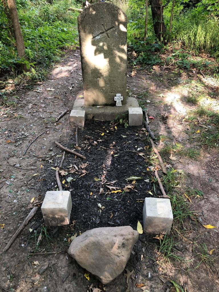 The grave of Eliza Keig. Deveaux Woods, Niagara Falls, NY. August 2020.