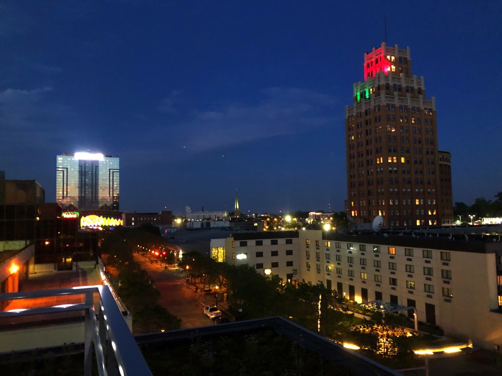 Downtown Niagara Falls at night
