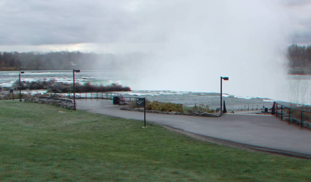 Anaglyph 3D image of Terrapin Point overlooking the Horseshoe Falls, Niagara Falls State Park