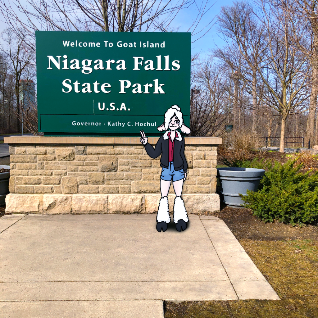 Sheepie Niagara at the entrance of Niagara Falls State Park